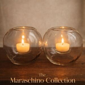 Clear Glass Globe Votive Candle Holders Set | Holiday Glow | 5x6